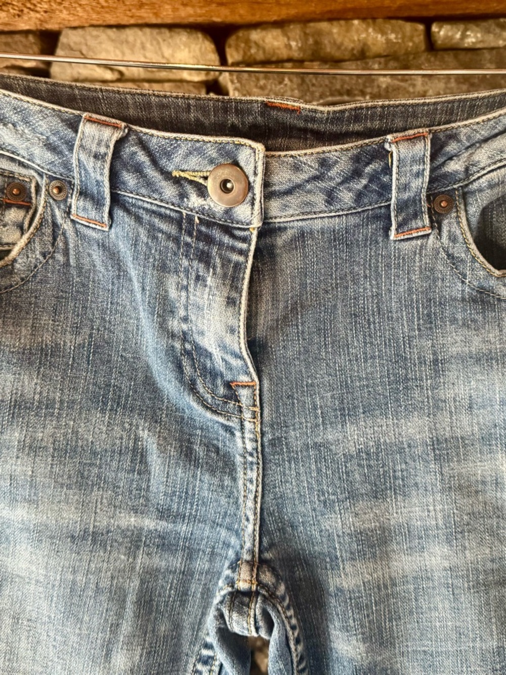 International Concepts Petite Jeans 8P Medium Wash Straight Leg Stretch Denim